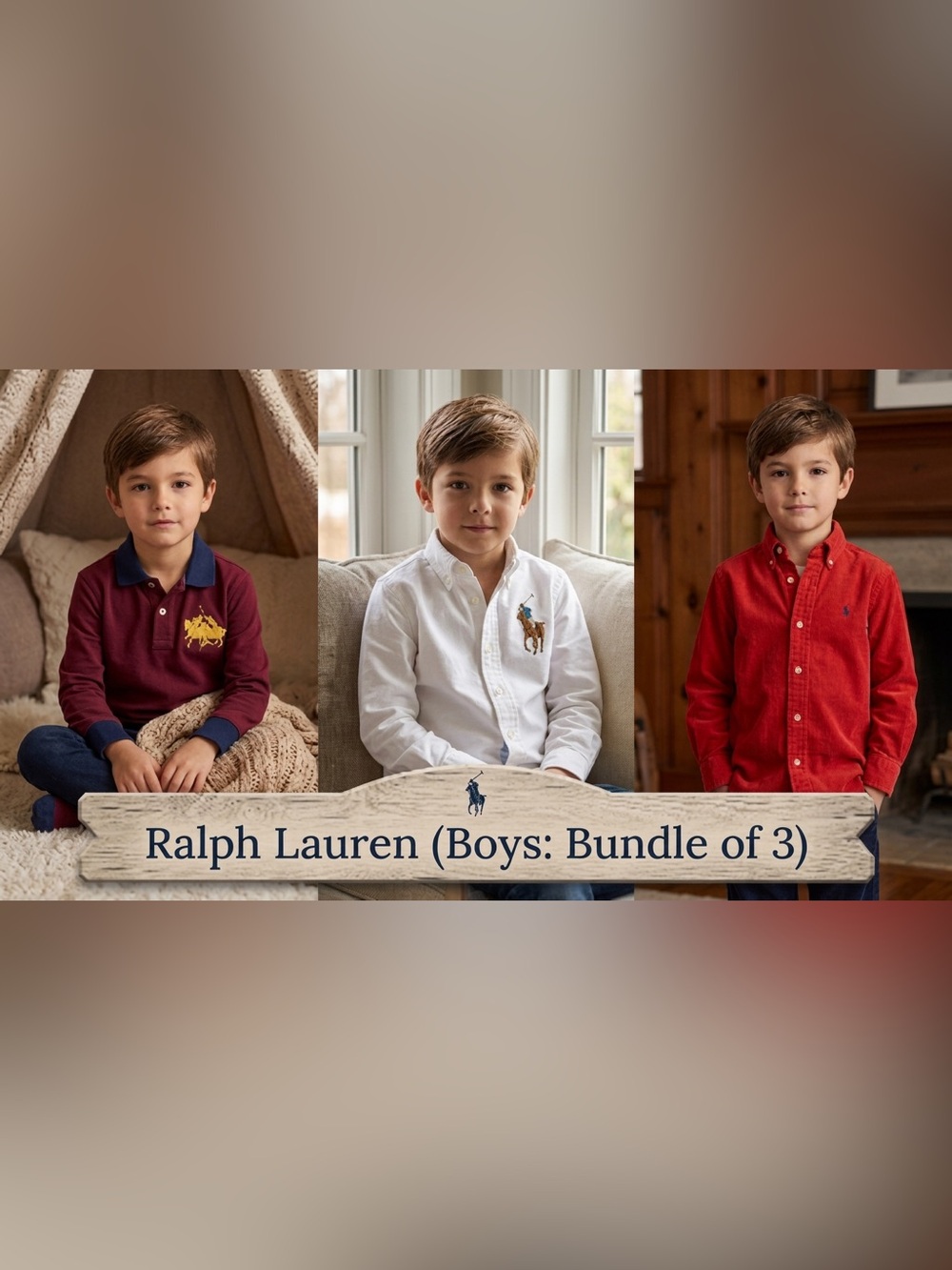 🐎 Ralph Lauren BUNDLE of 3 Polo Bundle – 3 Shirts (4T/5T)